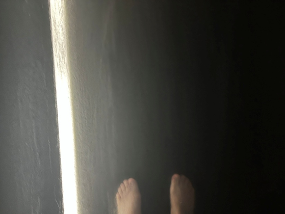 Water flowing down a slope